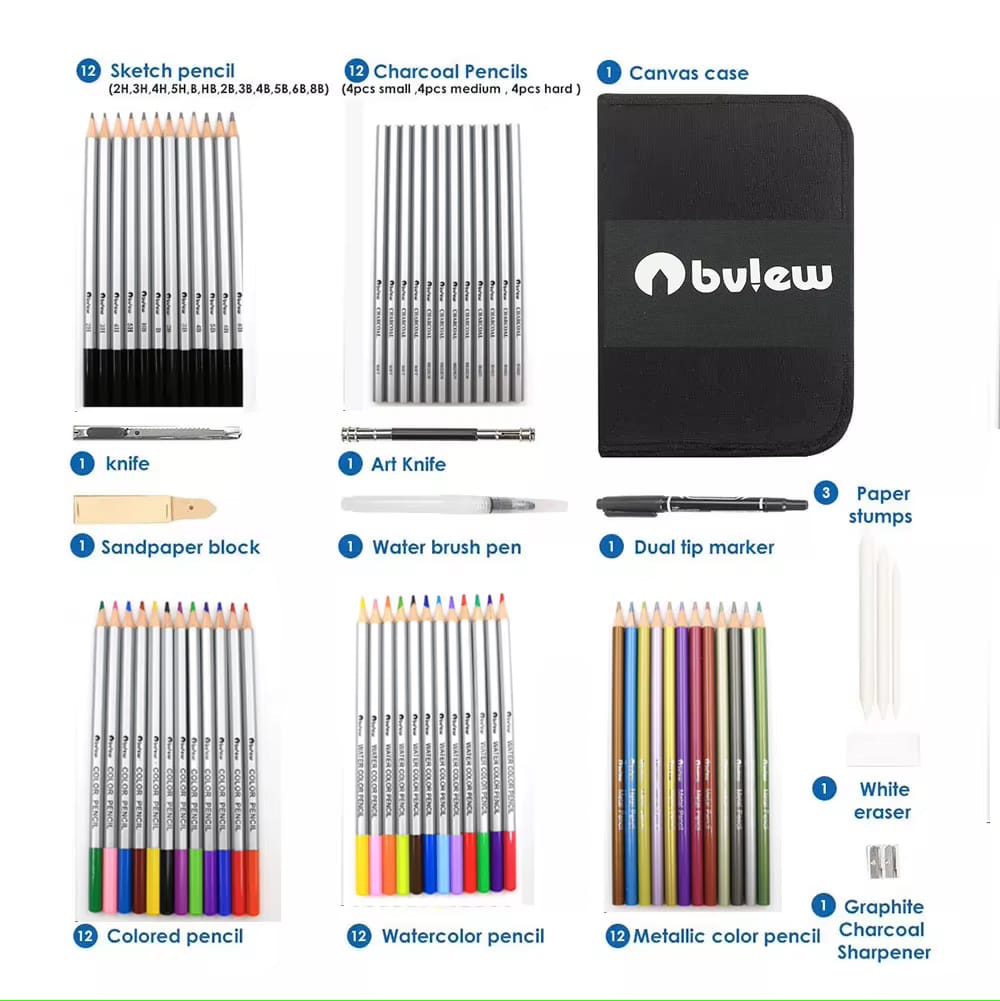 71 PCS Sketching Pencil Set – Complete Drawing Kit for Artists & Adults
