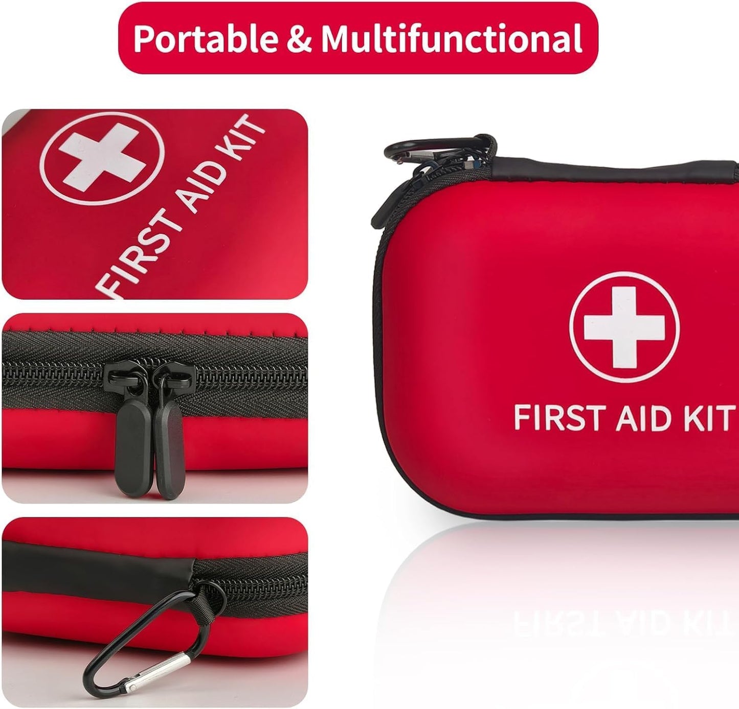 Compact First Aid Kit - Essential 200-Piece Medical Supplies for Car & Outdoor