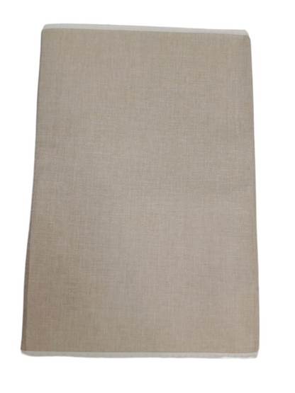 Beige foldable storage box on a white background