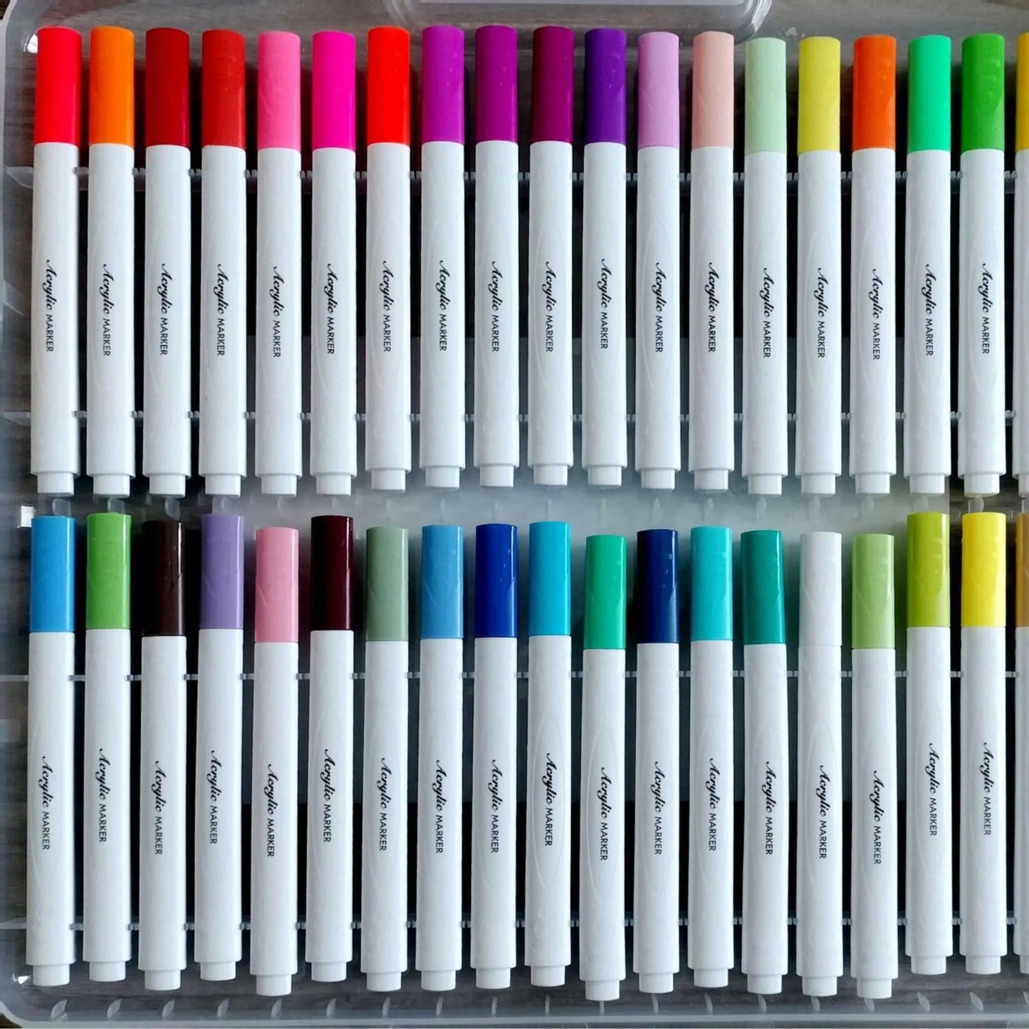 Vibrant spectrum of 80 acrylic art markers. Best acrylic paint pens for art projects.