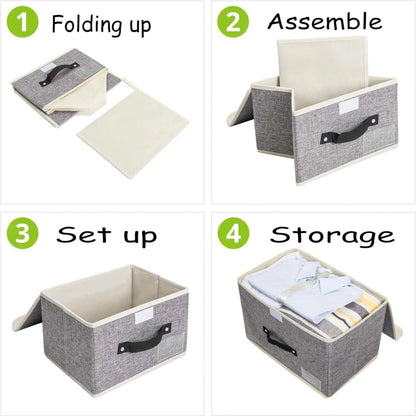 How to use: folding storage box assembly guide, collapsible storage box for easy setup & space-saving.