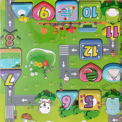 Infant floor play mats set: colorful foam baby play mat with road, animals, and numbers. Best infant play mat for safe floor fun.